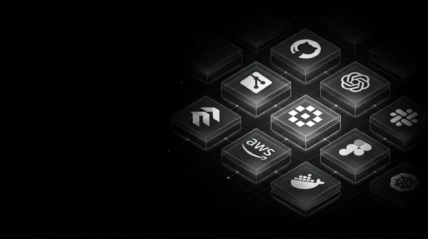 GitMir at the centre of the tools a company already runs: code hosting and version control, AI models, team chat, design, cloud and containers.